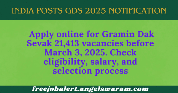 India Posts GDS 2025 Notification